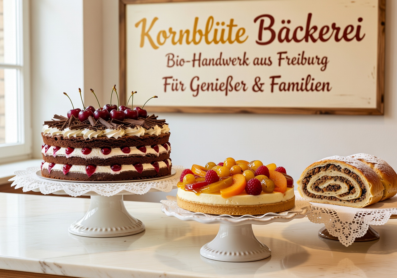 Frische Torten und Konditorei-Spezialitäten in der Kornblüte Bäckerei